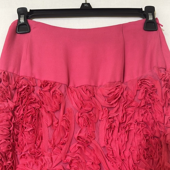 Carmen Mark Valvo rosette silk and mesh long skirt - Picture 5 of 8